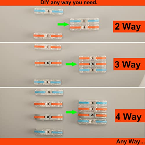 30pcs Lever Wire Connectors - 1 Conductor Compact Electrical Connectors, 1 to 1 Inline, DIY Splicing, Quick Connect Butt Terminals