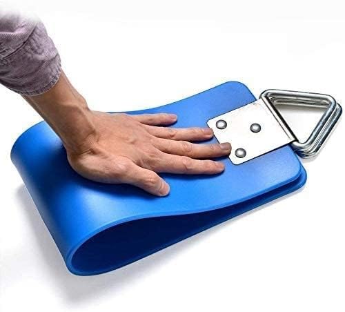 Image of Heavy Duty Flexible EVA Plastic Swing Seat with Metal Triangle Ring for Kids & Adults - Blue | 300KG Weight Limit