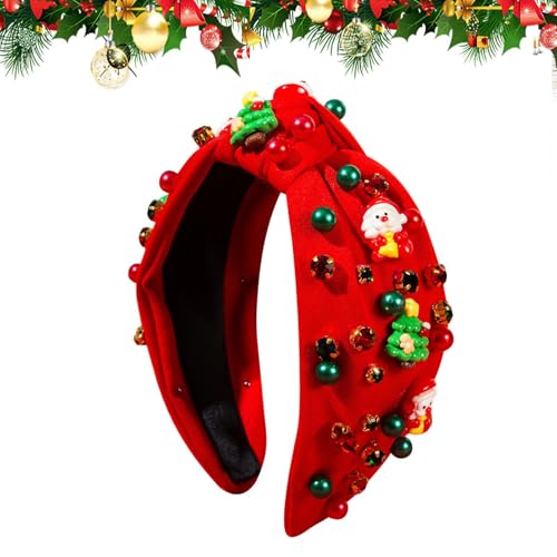 Headband Christmas,Stylish Pearl Headdress | Stylish Christmas Hairband | for Brides Women Girls Ladies Wives Cosplay Enthusiasts Family Gathering Office Party Winter Wedding Church Service