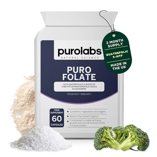 Purolabs Folate Supplement – High-Potency Methylfolate (5-MTHF) for Energy, Brain Function & Prenatal Health – Bioavailable & Vegan-Friendly