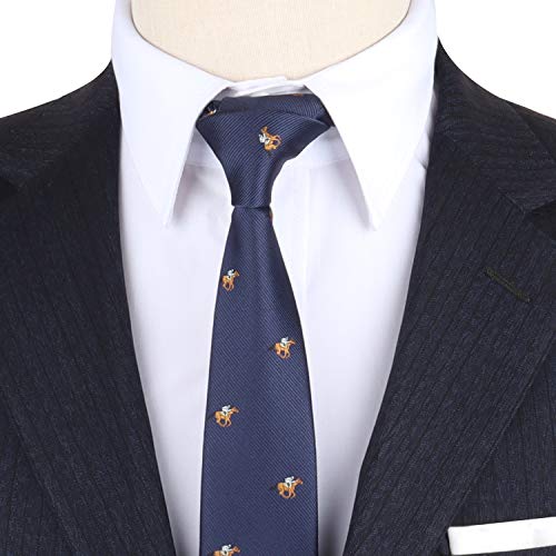 Auscufflinks Horse Racing Ties For Men | Equestrian Rider | Animal Lover Novelty Neck Ties Present For Him | Horse Pony Racing | Jockey Mens Happy Neckties | (Racing Horse) #TOP1