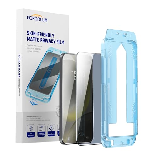 BOKORLUM 2 Pack for samsung galaxy s24 ultra screen protector privacy,Matte,Military Grade Shatterproof,9H+ Hardness,Full Coverage,Auto Dust Removal,No Bubbles,Anti-Spy Tempered Glass Film,Bright edged frosted finish,ultrathin,Easy Installation. (Privacy, S24 Ultra)