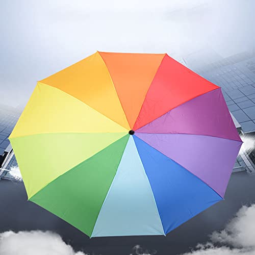 YUEMING Stockschirme Regenbogenregenschirm, Reiseregenschirm, winddichter Regenschirm, Anti-UV-Regenschirm für Damen