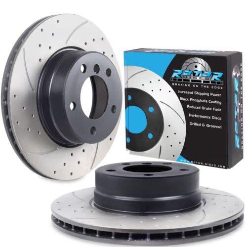 Direnza Front Drilled Grooved 310mm Brake Discs Compatible with BMW E61 520I 525I 525D Touring 03-10