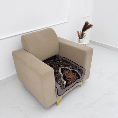 Image of Homerz Premium 'Maharaja Paradise Series' Sofa Cover | Net Fabric Sofa Cover | Washable, Anti-Dust Backed & Wrinkle Resistant Cover (Sheesh Mahal, 1 Seater, Only Seat Cover)