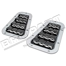 BRITPART BONNET VENT SET - SILVER WITH BLACK MESH COMPATIBLE WITH LAND ROVER DEFENDER 90 & 110 & 130, PART # DA1975