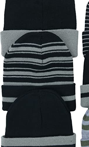 Tobeinstyle Men's Pack Of 6 Soft Stretchy Beanies - Striped #TOP3