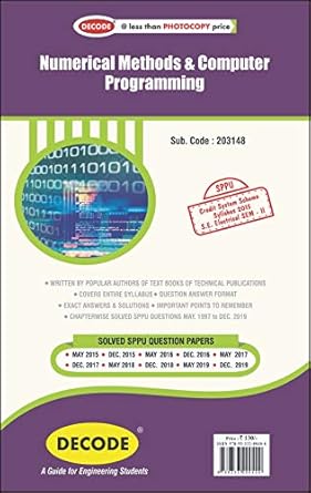 Amazon.in: Buy DECODE-Numerical Methods &Computer Programming for Pune ...