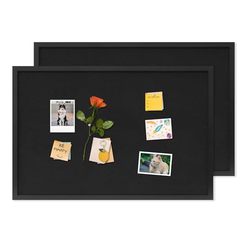 Cork Board with Linen Black 2Pack,Bulletin Board 30"x20", Corkboards for Office Home School Message Board or Vision Board Decoration.