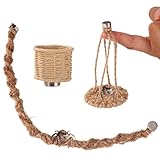 3 Teiliges Magnetisches Spinnen Habitat Zubehörset, Handgefertigte Brücke Schaukeln und Nest aus Natürlichem Hanfseil mit Magnetischer Befestigung für Springspinnen und Kleintiergehege