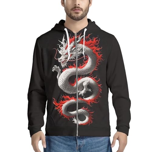 Men's Full-Zip Hoodies Sweatshirt Hoody Drawstring Long Sleeved Pullover Tops 2XS-5XL3