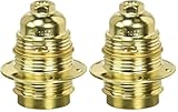 Electraline 71129 - Casquillo E27 fileteado (incluye 2 anillos de latón) (Paquete de 2)