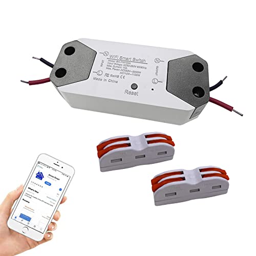 Jinvoo WiFi Smart Light Switch, Wireless Relay Switch, APP Fernbedienung, Timing Funktion, kompatibel mit Amazon Alexa (Echo) / Google Home, unterstützt iOS und Android (1 Pack) Cover