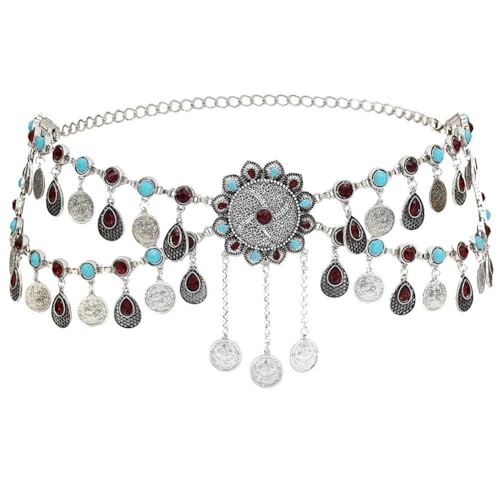 Cadenas para vientre boho y cinturones de joyería corporal plata 2