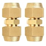 3/8 Klimaanlagen Verschraubung Set, Doppelnippel für Kupferrohre, Kupferrohrverlängerung Ohne Schweißen, Muttern Rohrverschraubung Kupferrohrdurchmesser für Schlagmutter 9.52mm Kupferrohr