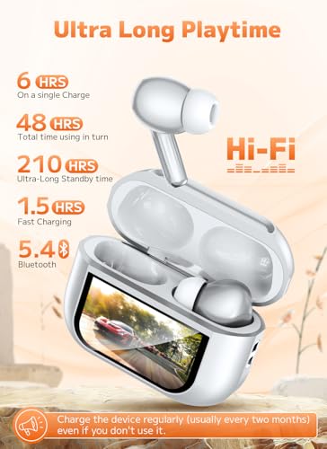 Image of Wireless Earbuds, Bluetooth 5.4 Ear Buds, ENC Noise Cancelling Headphones with 48H Playtime, Bass Stereo Sound, Compatible with iPhone Air /17 /16 /15 /14 /Android, Pad - Sky Blue