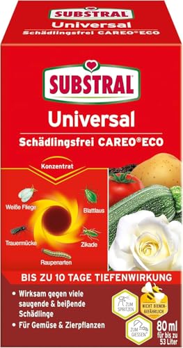 Substral Universal Schädlingsfrei Careo Eco, 80ml Konzentrat - gegen Blattläuse, Weiße Fliege, Buchsbaumzünsler, uvm