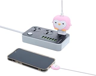 مجموعة واقي كابل وشاحن سيليكون 2 في 1 بتصميم حماية قوي متوافق مع جميع الشواحن من جي باور، مجموعة من قطعتين، وردي