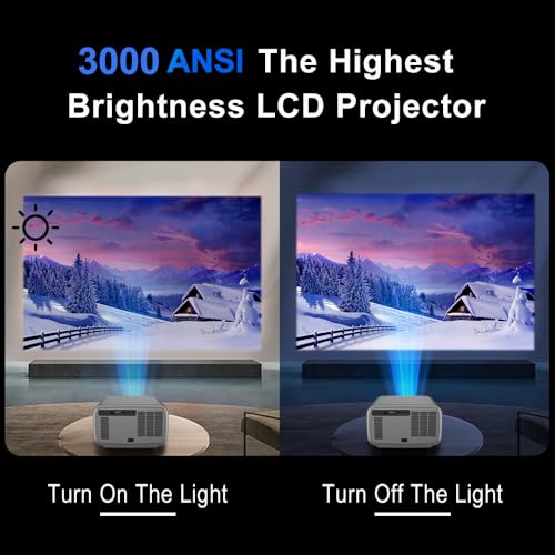 Image of Full 4K HDR10 Decode, Android 12 4GB RAM 128GB, 34000 Lumen & HDMI ARC, AUN Legend Pro Max Projector 4K Ultra HD, Ultra Bright 3000ANSI, Fully Automatic (OA + AF + TILT) YouTube Hotstar Prime