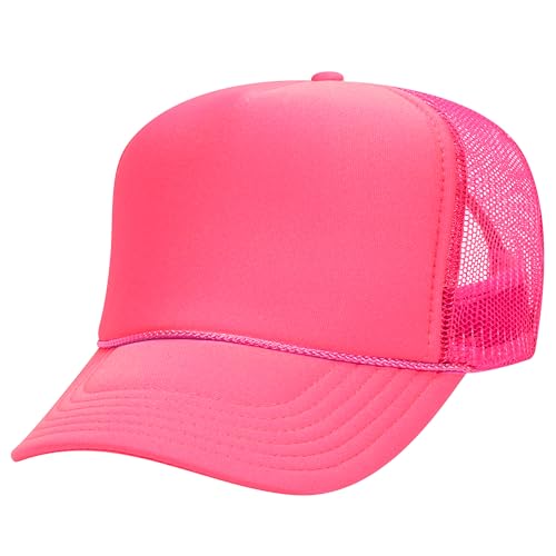 Image of OTTO Polyester Foam Front 5 Panel High Crown Mesh Back Trucker Hats in 97, Bulk, Wholesale