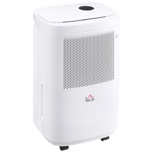 HOMCOM 10L/Day Portable Quiet Dehumidifier with WiFi Smart App Control, 2.2L Water Tank, Electric Moisture Air Dehumidifier for Home Laundry Basement