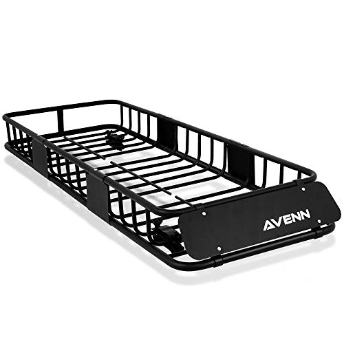 AVENN Skinny Rooftop Cargo Carrier Basket, Heavy Duty Weather Resistant Top Mount Roof Rack, Luggage & Camping Gear Storage for Car, Truck or SUV Tran