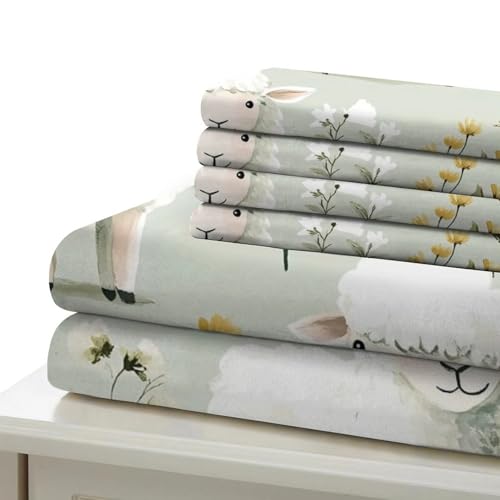 Housse de couette mouton 140x200 imprimée 3D animaux microfibre