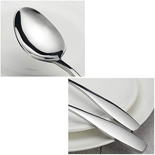 Gitany 6 Pieces Table Serving Spoons Set, Stainless Steel Large Spoons for Parties