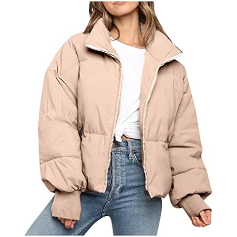 Kurze Daunenjacke Damen ohne Kapuze Leicht Winter Schwarz Weiß Winterjacke Wintermantal Winterparka Übergangsmantel Parka Mantel Fleecejacke Steppjacke Outdoorjacke Softshelljacke Übergangsjacke Cover