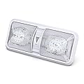 Leisure LED RV LED Ceiling Double Dome Light Fixture with Dimmer Switch Interior Lighting for Car/RV/Trailer/Camper/Boat DC 12V 550 Lumens Natural White 4000-4500K (1)