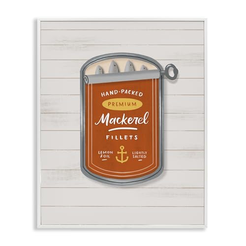 Boîte à maquereau nautique Stupell cadre blanc pour raviver un mur vide