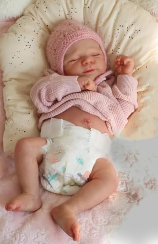 Zero pam Reborn Dolls Full Silicone Vinyl Baby Doll, Realistic Baby Doll 45CM Silicone Babies Anatomically Correct Girl Real Life Reborn Dolls For Girls With Accessories