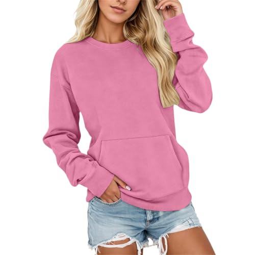 JiXiang Crewneck Sweatshirts Women Fall Long Sleeve Casual Pullover Oversized Drop Shoulder Going Out 2026 Lightweight Tops - image 6