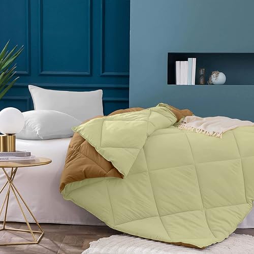 Image of Filbert 600 GSM Comforter for Double Bed | Super Warm Winter Quilt /Rajai | Thick Microfiber Blanket with Cloud-Soft Fill | Luxury Bedding for Winters - 90x100 Inch | Beige /Ivory
