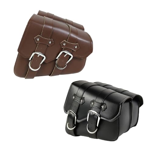 Bolsa lateral negra para motocicleta con alforja colgante de cuero PU para moto eléctrica miniatura 1