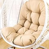 Genérico Cojín para Silla Colgante de Exterior, Funda de Repuesto para Silla Colgante Tipo Huevo Almohadilla de Repuesto Lavable para Interior y Jardín de Ratán Sintético,Off White