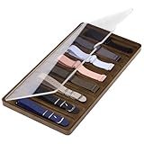 PH PandaHall 8 Slots Wooden Watch Band Organizer Watch Band Storage Case 1.5 Inch Wide Brown Watches Strap Display Box Watches Bands Holder Tray with Clear Lid for Men Women Home Storage Showcase