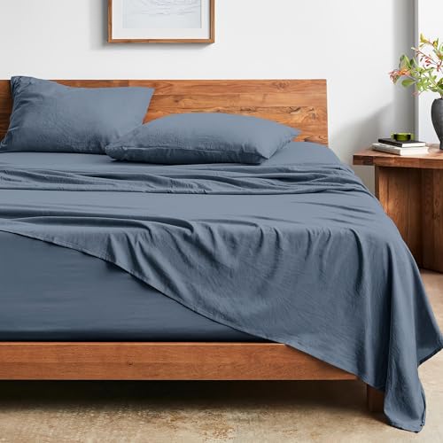 Bare Home Twin XL Sheet Set - Luxury 1800 Ultra-Soft Stonewashed Microfiber - Double Brushed - Deep Pockets - Easy Fit - Breathable Bedding - Sheet Sets & Pillowcases (Twin XL, Bering Sea)