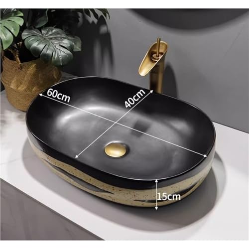 Lavabo rectangular de cerámica retro sobre encimera para el baño de casa 3