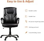Amazon Basics Executive High Back Office Desk Chair, Adjustable Height, Tilt, Swivel, one Size, Black/Silver