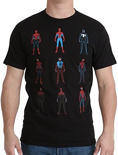 Men's Evolution of Spider-Man T-Shirt - Spiderman through the years (XL, Evolution of Spiderman T-Shirt in Black)