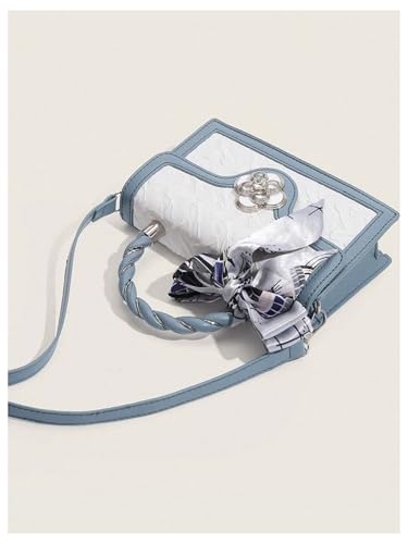 Image of Verdusa Women's Vintage Crossbody Bags Top Handle Square Flap Satchel Purses with Ribbon