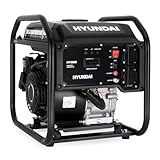 HYUNDAI Inverter Stromerzeuger HY3000i – 3.0 kW max. Leistung, Benzin Generator mit reinem Sinusstrom, 2x 230V, ECO-Modus, ideal für Camping, Baustelle und als Notstromaggregat