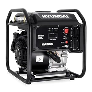 HYUNDAI Inverter Stromerzeuger HY3000i – 3.0 kW max. Leistung, Benzin Generator mit reinem Sinusstrom, 2x 230V, ECO-Modus, ideal für Camping, Baustelle und als Notstromaggregat