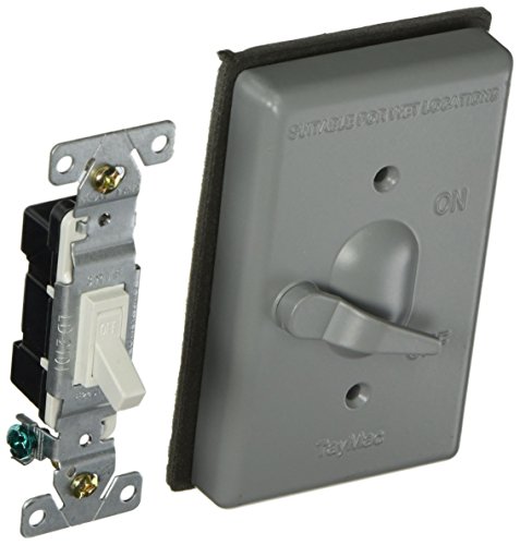 TayMac TC111S Weatherproof Toggle Cover, 1-Gang, Vertical Device Mount, One Single Pole Switch, Gray