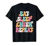 Eat Sleep Cheer Repeat Cheerleader Cheerleading Women Girls T-Shirt