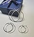 Light Weight Hoop Earrings Hypoallergenic 3 Pairs Sterling Silver Stainless Steel for Women Girls