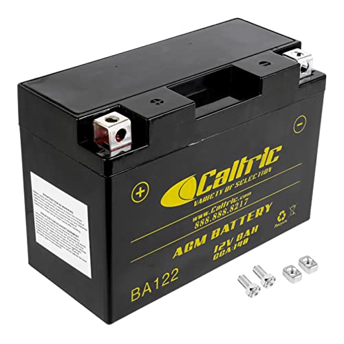 Caltric AGM Battery Compatible with Yamaha Raptor 700 YFM700R 2006-2016 - 12v 8 Amp 140 CCA Sealed Maintenance Free High Performance Battery Compatible with ATV UTV 2x4 4x4