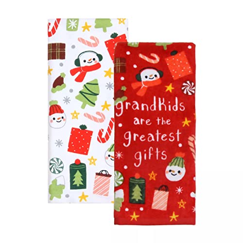 St. Nicholas Square Christmas Holiday Kitchen Dish Towel Set Of 2 (Grandkids Are The Greatest Gifts) #TOP19