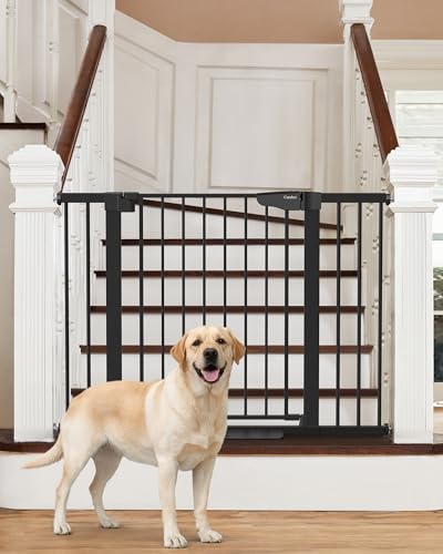 Image of Cumbor 29.7-46" Baby Gate for Stairs, Auto Close & Dual Lock Dog Gate for the House, Mom's Choice Awards Winner-Pressure Mounted Pet Gates for Doorways & Hallway, Walk-Through Child Gate Indoor, Black